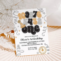 Nieuwe jaren Eve Aftellen eerste uitnodiging van d