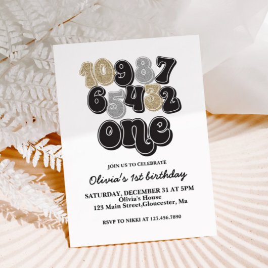 Nieuwe jaren Eve Aftellen eerste uitnodiging van d