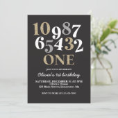 Nieuwe jaren Eve Aftellen eerste uitnodiging van d (Staand voorkant)