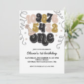 Nieuwe jaren Eve Aftellen eerste uitnodiging van d (Staand voorkant)