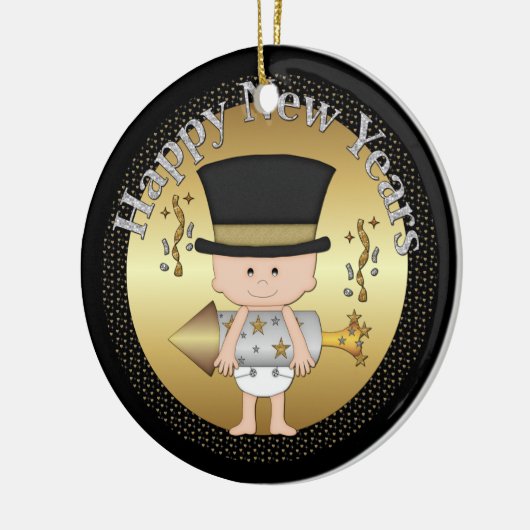 Nieuwe jaren Eve baby ornament toevoegen datum (Links)