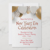 Nieuwe jaren Eve, Gold & White Party Kaart (Voorkant)