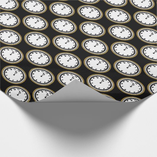 Nieuwe jaren Eve klokpartijomslag Cadeaupapier (Hoek)