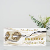 Nieuwe jaren Eve Masquerade Ball Party uitnodiging (Staand voorkant)