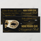 Nieuwe jaren Eve Masquerade Ball Party uitnodiging (Voorkant / Achterkant)