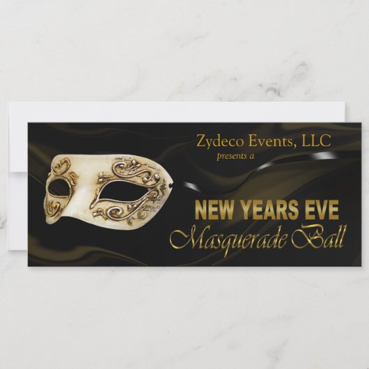 Nieuwe jaren Eve Masquerade Ball Party uitnodiging (Voorkant)