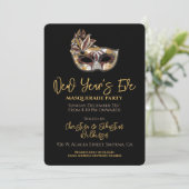 Nieuwe jaren Eve Masquerade Party Kaart (Staand voorkant)