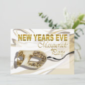Nieuwe jaren Eve Masquerade Party Uitnodiging (Staand voorkant)