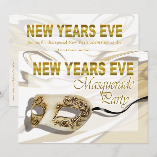Nieuwe jaren Eve Masquerade Party Uitnodiging (Voorkant / Achterkant)
