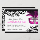 Nieuwe jaren Eve Masquerade Uitnodiging (Voorkant / Achterkant)
