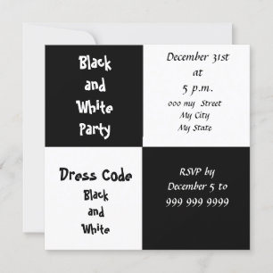 Nieuwe jaren 'Eve Party Black and White Party Kaart