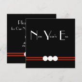 Nieuwe jaren Eve Party in Black en White Custom Kaart (Voorkant / Achterkant)