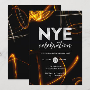 Nieuwe jaren Eve party light sparkler Uitnodiging