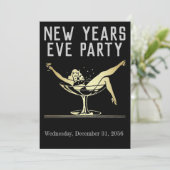 Nieuwe jaren Eve Party Map Enclosure / Uitnodiging (Staand voorkant)