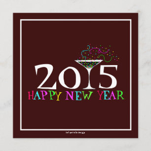 Nieuwe jaren 'Eve Party Martini Cocktail Uitnodigi Kaart