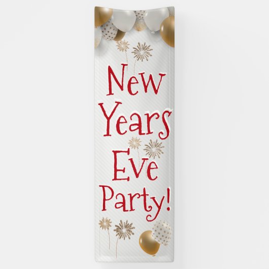 Nieuwe jaren Eve Party, Sign, Gold, White, Spandoek (Verticaal)