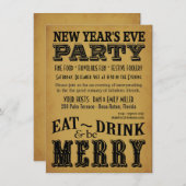 Nieuwe Jaren Eve Uitnodigingen Verlichting (Voorkant / Achterkant)