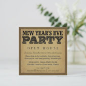Nieuwe Jaren Eve Uitnodigingen -  Woodcut (Staand voorkant)
