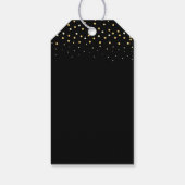Nieuwe jaren feest zwart en gouden glitter bedankt cadeaulabel (Achterkant)
