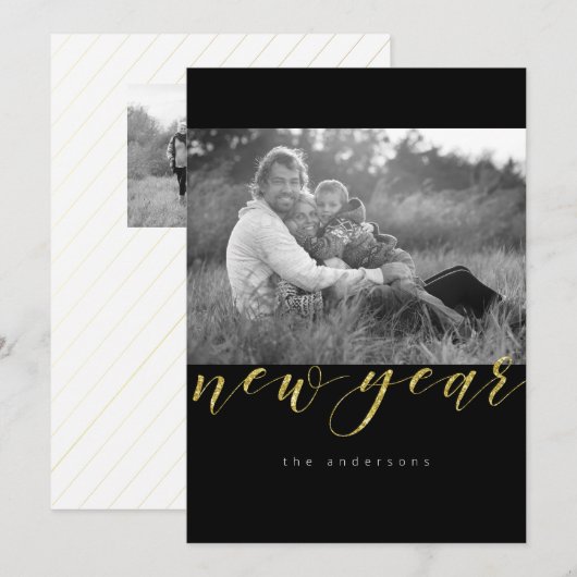 Nieuwe jaren feestdagenkaart (Voorkant / Achterkant)