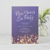 Nieuwe jaren Glitter Uitnodiging (Staand voorkant)