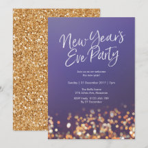 Nieuwe jaren Glitter Uitnodiging