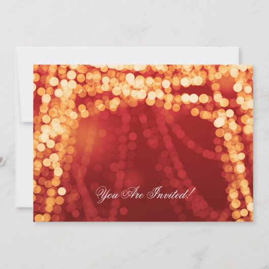 Nieuwe jaren Gold String Lights Kaart (Achterkant)