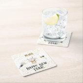 Nieuwe jaren klok, stramers, sterren, linten kartonnen onderzetters (Insitu)