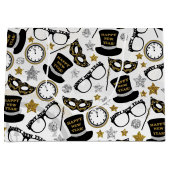 Nieuwe jaren met gemengde patroonzak large cadeautasje (Voorkant)