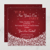 Nieuwe jaren nacht sparkle Red Kaart (Voorkant / Achterkant)
