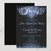 Nieuwe jaren oud | Blauw glitter-kijken Kaart (Voorkant / Achterkant)