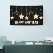 Nieuwe jaren oud en zwart spandoek (Beurs)