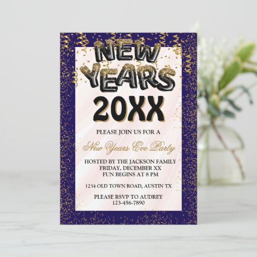 Nieuwe jaren oud kaart (Staand voorkant)