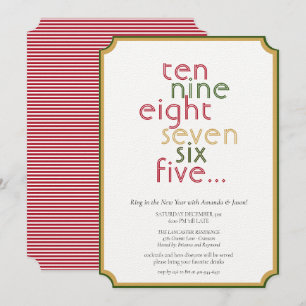 Nieuwe jaren oud rood groen goud tellen kaart