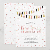 Nieuwe jaren oud Roos Gold-feest Kaart (Voorkant / Achterkant)