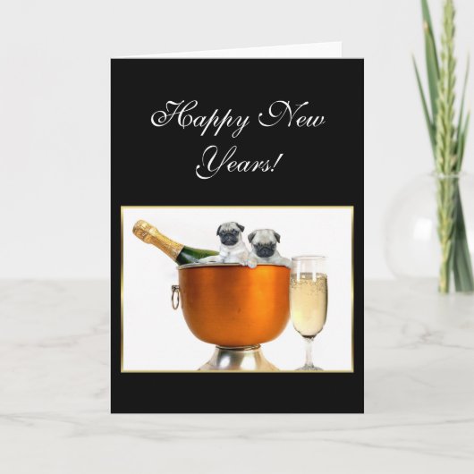 Nieuwe jaren puggen feestdagen kaart (Voorkant)