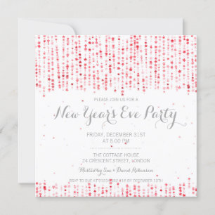 Nieuwe jaren Star Confetti Red Kaart