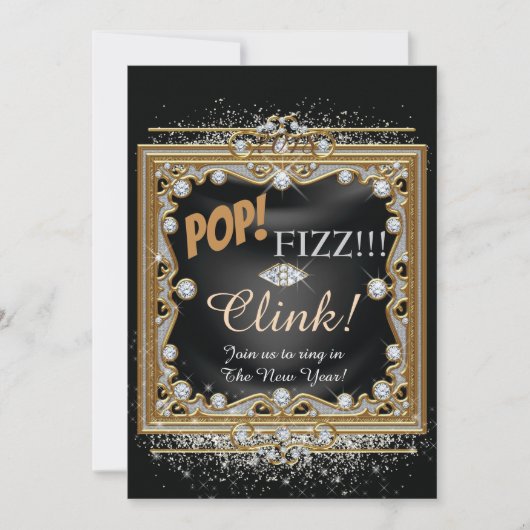 Nieuwe jaren Uitnodiging van Eve Partij (Voorkant)