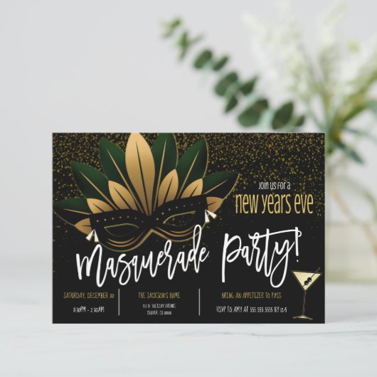 Nieuwe jaren Uitnodiging van Eve Partij (Staand voorkant)