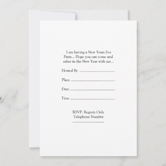 Nieuwe jaren Uitnodiging van Eve Partij (Achterkant)