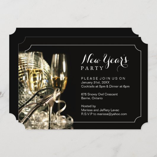 Nieuwe jaren Uitnodiging van Eve Partij (Voorkant / Achterkant)