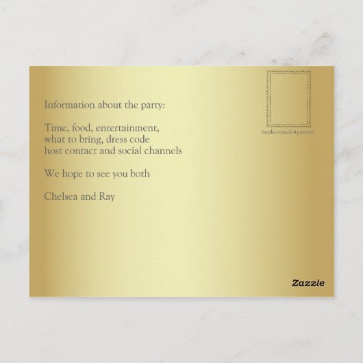 Nieuwe jaren Uitnodiging van Eve Partij (Achterkant)