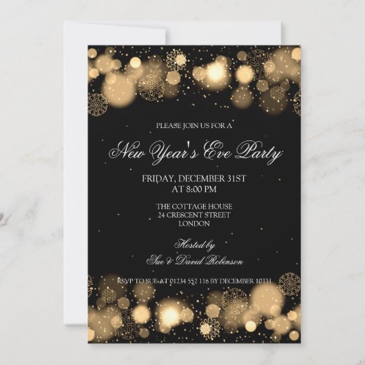 Nieuwe jaren winterwonder Gold Kaart (Voorkant)