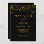 Nieuwe jaren zwart-wit & goudkleur kaart (Voorkant / Achterkant)