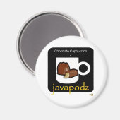 Nieuwe JavaPodz chocolade cappuccino magneet (Voorkant / Achterkant)