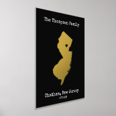 Nieuwe Jersey Map - Aangepaste naam Folie Afdrukken (Laagn)