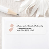 NIEUWE JERSEY State Map met hart - ELK KLEUR Etiket (Insitu)