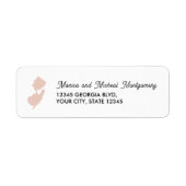 NIEUWE JERSEY State Map met hart - ELK KLEUR Etiket (Voorkant)