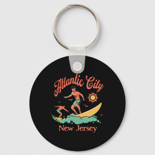 Nieuwe Jersey Surfer Atlantic City Nj Surfstrand V Sleutelhanger