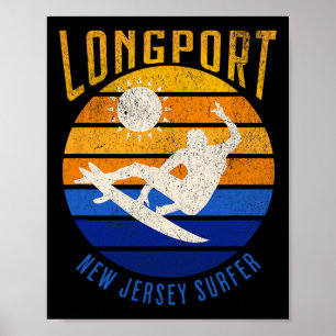 Nieuwe Jersey Surfer Longport Nj Surfen Stranden S Poster